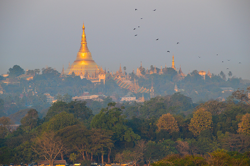 Shwedagon Pagoda at Sunrise